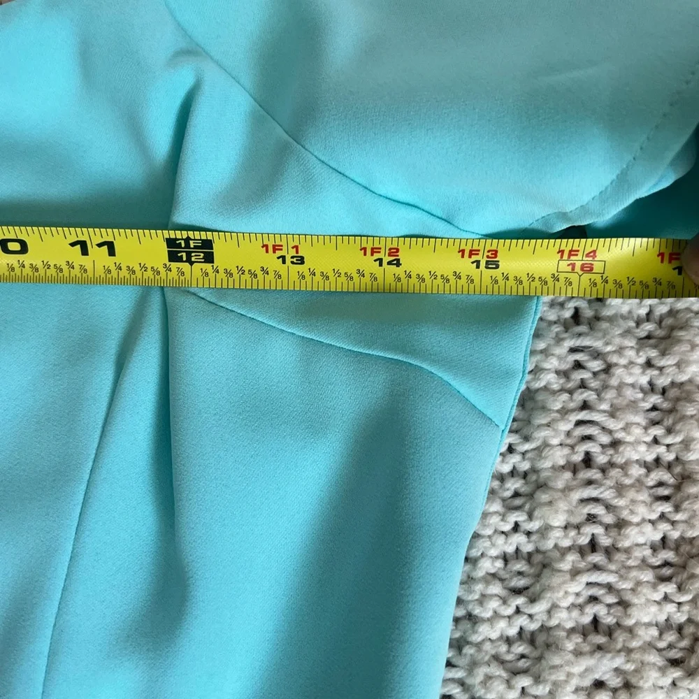 TCEC One Shoulder Aqua Dress with Ruffle Detail - Picture 11 of 16